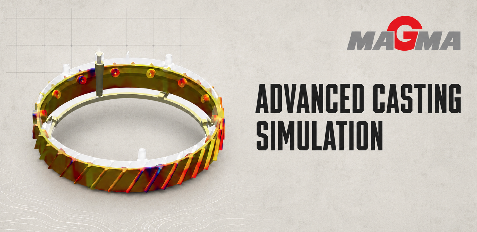 MAGMA casting simulation software showing metal flow analysis and solidification modeling