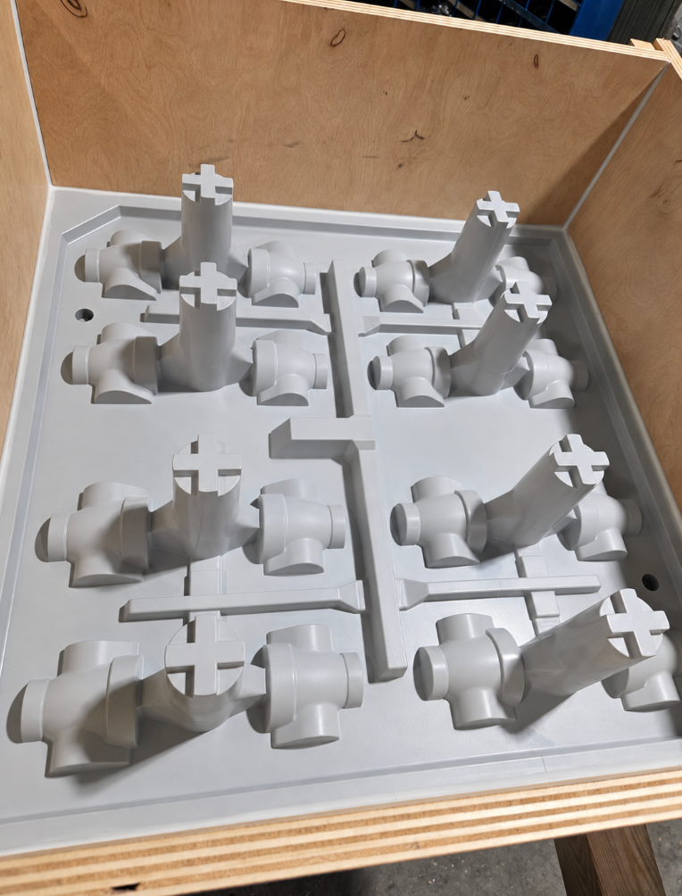 Cross-fitting core box pattern machined at Spartan Pattern